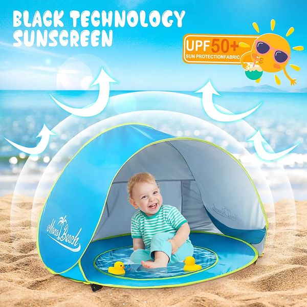 Baby Strand Zelt Schatten Pool UV-Schutz Sonnenschutz Kleinkind Outdoor Spielzeug Schwimmbad Spielhaus Zelt Spielzeug für Kinder Kinder 240109