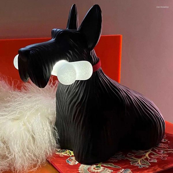 Tischlampen, schottischer Aberdeen-Terrier-Hund, Lampe, LED-Schreibtischleuchten, dekorativ für Wohnzimmer, Schlafzimmer, Lesen, El-Nachttischbeleuchtung