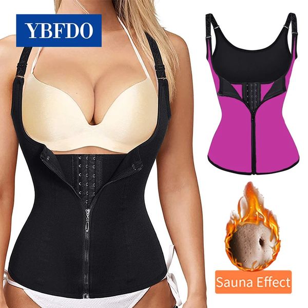 Ybfdo mulheres cintura trainer push up colete barriga barriga cinto corpo shaper cintura cincher espartilho zíper colete plus size S-4XL 240110