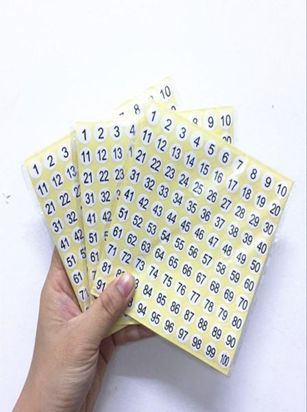 Paquet de 15 feuilles d'autocollants chiffres ronds de 1 cm, à partir de 1100 chaque paquet de papier, étiquette autocollante imprimée, sans autocollant 5564936