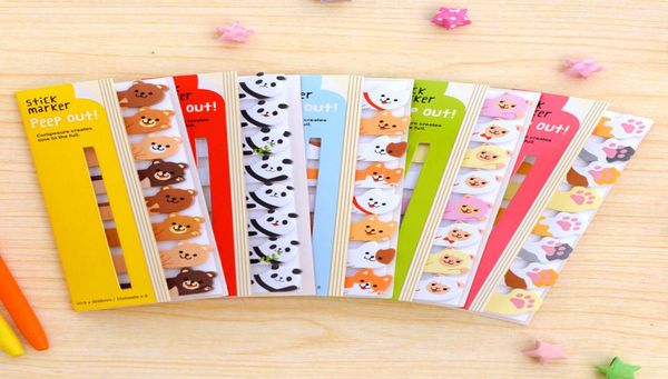 Ganze Mini süße Kawaii Cartoon Tier Haftnotizen Memo Pads Papier Kawaii Tier Aufkleber Notizblöcke Klebrige koreanische papelaria1397034