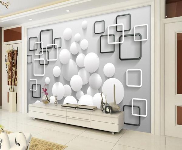 Personalizzato di qualsiasi dimensione Moderno e minimalista scatola di palla sfondo muro murale carta da parati 3d carte da parati 3d per tv sullo sfondo8515970