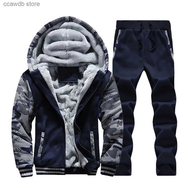 Herren Hoodies Sweatshirts Herren Camouflage SweatSuit Sport Hoodies Hosen Zweiteiliges Set Outdoor Sportanzug Jogginganzug Sweatshirts Taktische Kleidung T240110