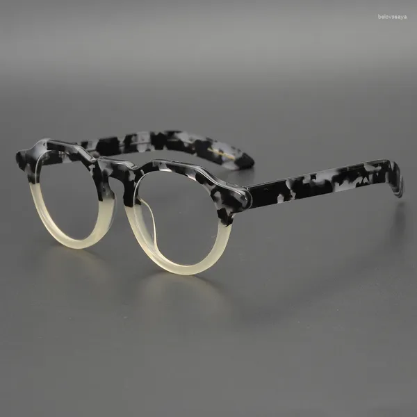 Montature per occhiali da sole Montature per occhiali in acetato Donna Uomo Vintage Clear Round Eye Miopia ottica Occhiali da vista Eyewear Man Oculos