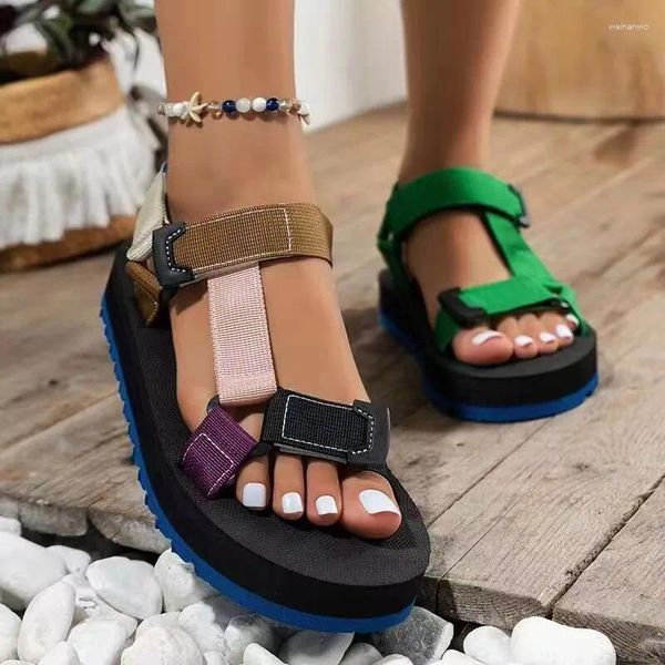 Sandalen Comemore Damen Plattform Zapatos de Mujer Europäische und amerikanische Dicke Sohlen 2024 Sommer Strandschuhe Weiß Plus Größe 43