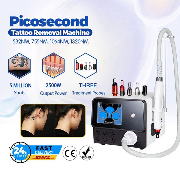 Máquina de remoção de tatuagem picolaser, aprovação ce fda 2024, interruptor q, nd yag, pico segundo laser, verrugas, removedor de nevo, equipamento de beleza