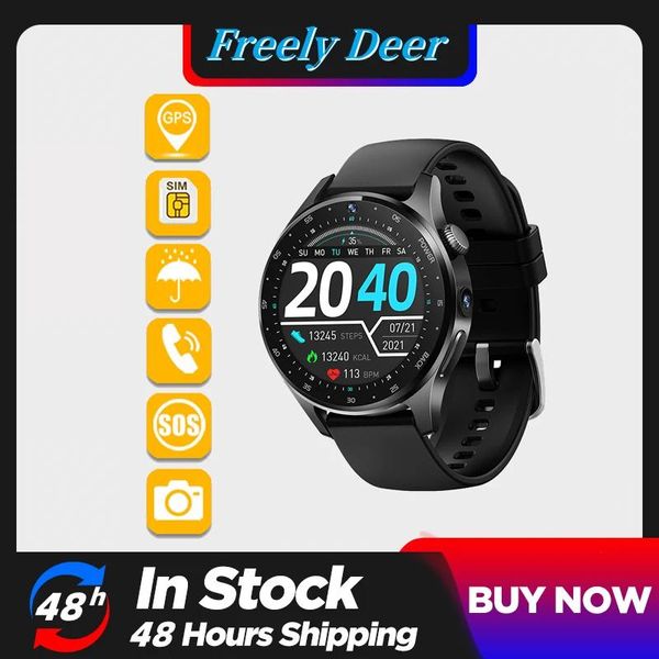 Relógios 4g cartão sim chamada relógio inteligente suporte app instalar câmera dupla wifi gps smartwatch masculino feminino por android 8.1 pulseira de relógio de pulso