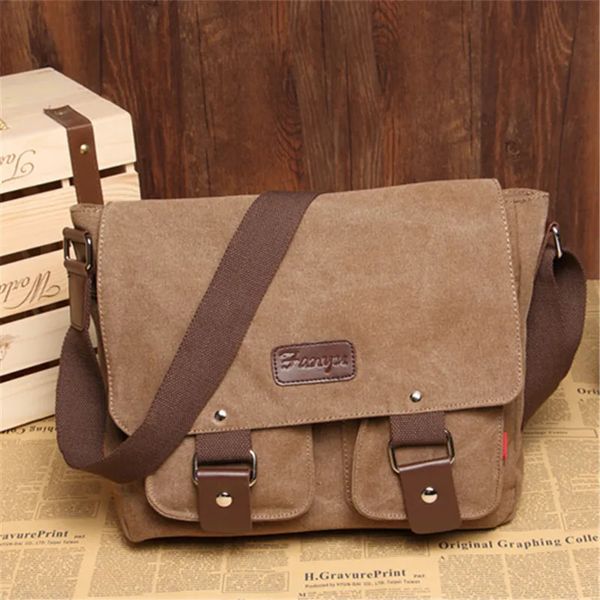 Männer Vintage Leinwand Tasche Lässige Umhängetasche Für Messenger Mann Reise Schulter Taschen Bolsa Masculina Hohe Qualität 240110