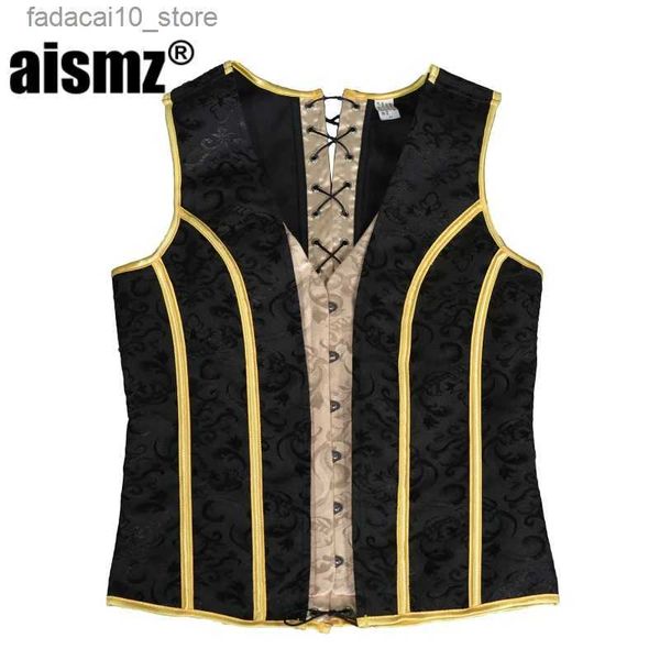 Vita pancia Shaper Aismz Uomo Shapewear Corsetto Slim Fit Canotta Pancia da uomo Moderatore Cintura Pettorale Gilet Gilet Giacca Corsetto Shapewear Q240110