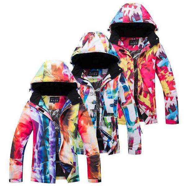 Skianzüge -30 Günstige weibliche Schneejacke Winter Outdoor-Sportkostüme Snowboardbekleidung wasserdichte winddichte Mäntel Skibekleidung Damen