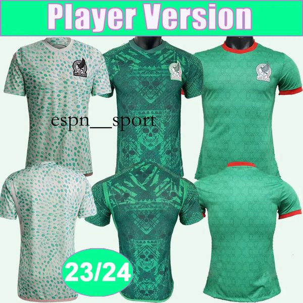 espnsport 23 24 Maglia da calcio Messico Versione giocatore RAUL GIMENEZ L. ROMO S. CORDOVA Away Edizioni speciali Maglie da calcio verdi