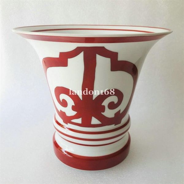 Boa qualidade Osso china vaso clássico chinês vermelho vaso de alto nível decoração para casa casamento housewarming gift327d