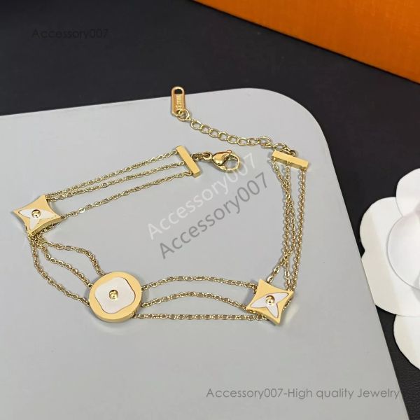 braccialetto di gioielli firmati Catene firmate placcate oro 18 carati Bracciali per donna Logo corretto del marchio Cerchio Moda Regalo in acciaio inossidabile Qualità di lusso