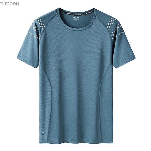 T-shirt da uomo Quick-Dry PALESTRA Sport Streetwear Moda Oversize 7XL 8XL 9XL T Shirt Blu Bianco Per 2023 Estate Maniche corte Top Tees TshirtL240110