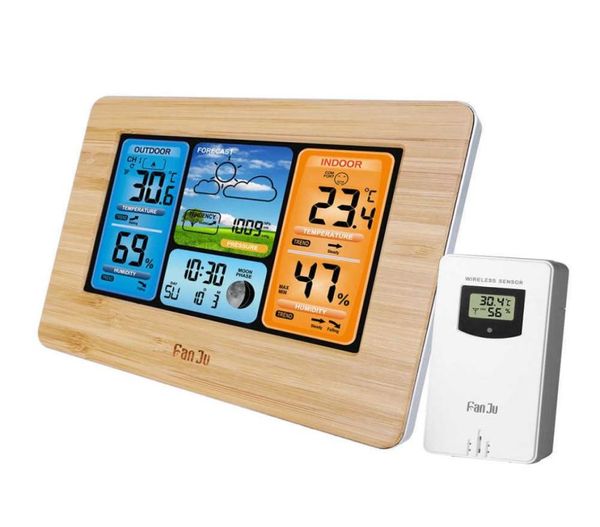 Digitale Wetterstation Uhr Indoor Outdoor Wettervorhersage Barometer Thermometer Hygrometer mit kabellosem Außensensor 2107196961971