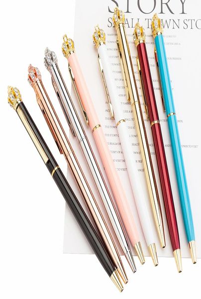 Yeni Tasarımcı Top Moda Taç Metal Beyaz Kalem Dönen Lüks Kalem Yaratıcı Okul Malzemeleri Zarif Yazma Aracı Noel G8530981
