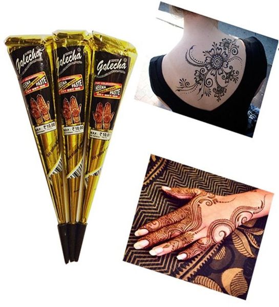 Pintura para tatuaje de Henna de alta calidad para arte corporal, pasta de Henna para tatuaje Natural Inaian para dibujo corporal, tatuajes árabes marrones 8488381