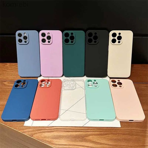 Casos de telefone celular Candy Color Phone Case para iPhone 15 14 13 12 Mini 11 Pro Max XS X XR SE 2 3 8 7 Plus Silicone à prova de choque Soft TPU Back CoverL240110