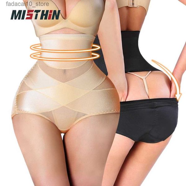 Taille Tummy Shaper Misdhin hohe Taillenhöfen Shapewear -Schritt Öffnungsloch Großgröße Slim Hosen Körper Shaper unsichtbarer Bauchkontrolle Q240110