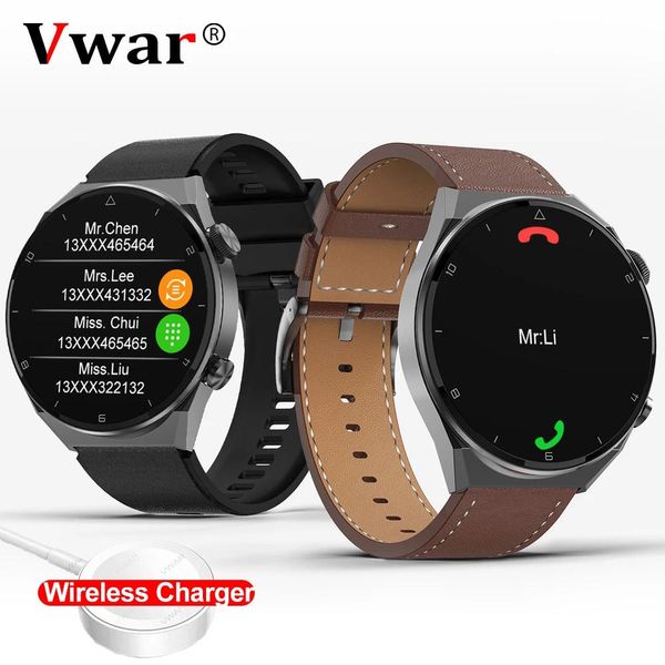 Relógios vwar dt3 pro max relógio inteligente masculino carregador sem fio nfc smartwatch bluetooth chamada gt3 pulseira de fitness homem para huawei samsung 2022