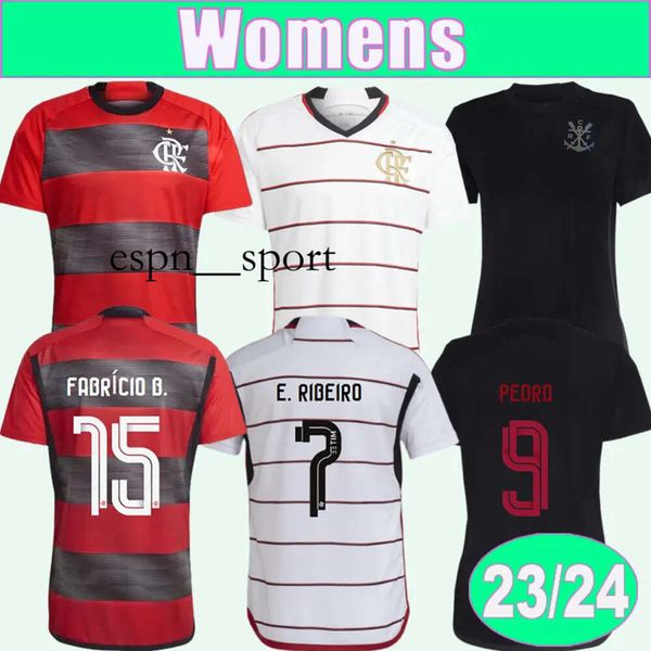 espnsport 23 24 Flamengo GABI PEDRO Maglia da calcio donna E.RIBEIRO DE ARRASCAETA EVERTON MATHEUZINHO Casa lontano 3a Maglia da calcio Uniformi