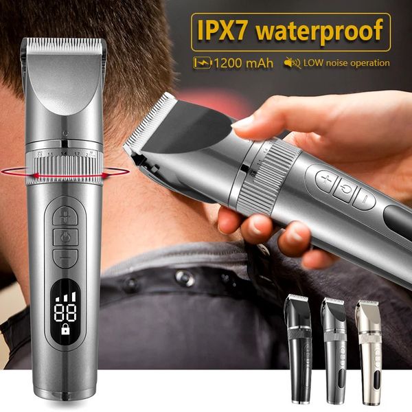 Máquina de cortar cabelo profissional para homens aparador de barba máquina para barbear aparador de cabelo máquina de corte de cabelo aparador de barba carga rápida 240110