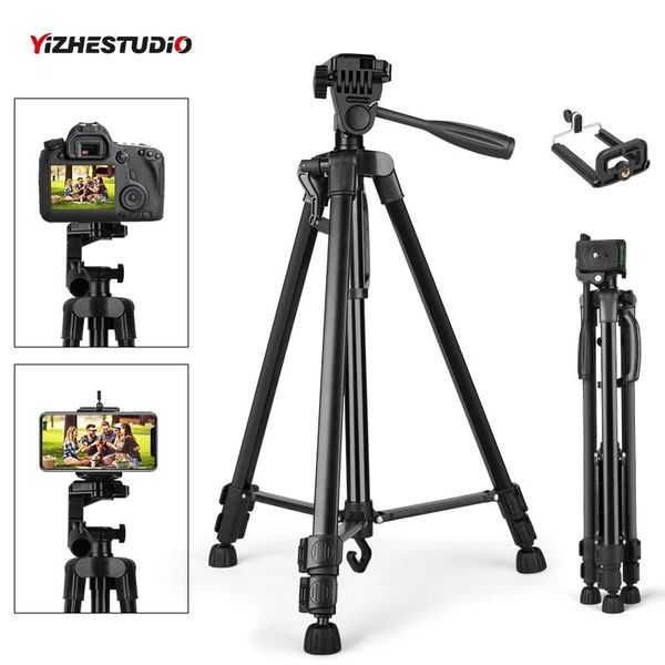 Tripodi Yizhestudio Camera treppiede 50140 cm DSLR Portable Portable Portable per GoPro iPhone Canon Nikon Sony con clip per telefono con vite 1/4