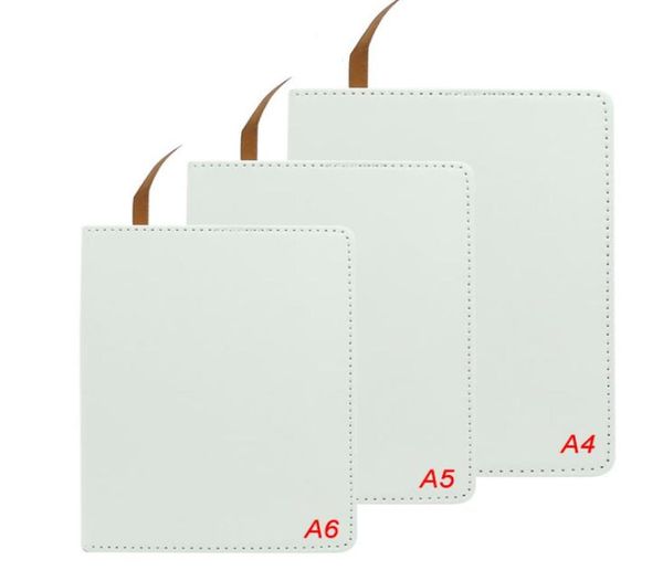 Blocos de notas A6 Diários de Sublimação com Fita Dupla Face Transferência Térmica Notebook DIY Branco Blanks Faux Leather Journal SN21569793397