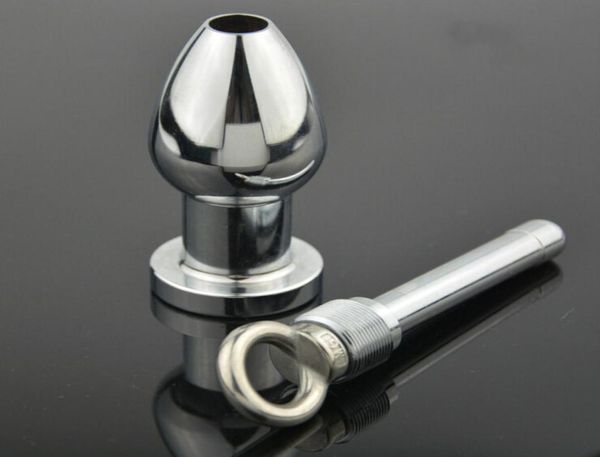 Dilatatore anale Metallo AnalPlug Pull Ring Big Butt Plug Clistere in metallo Massaggio prostatico Giocattoli sexy Prodotti del sesso5157965