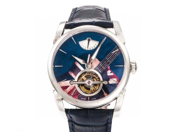 JB / YS Tourbillon PFH251 Orologio da uomo di lusso PF510.01 Movimento meccanico, accumulo di energia cinetica 60 ore, orologio con zaffiro tipo botte di vino da 42 mm, tre specchi