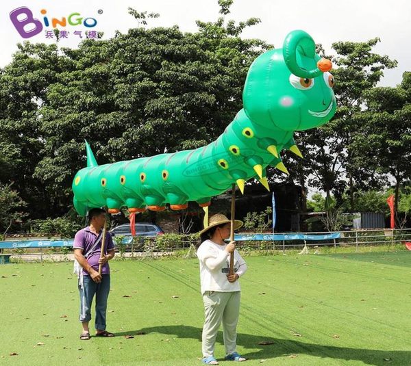 Гигантское надувное украшение для парада Caterpillar 4x08x18 м со светодиодными огнями, инфляционное мультяшное насекомое для рекламного мероприятия toy7769289