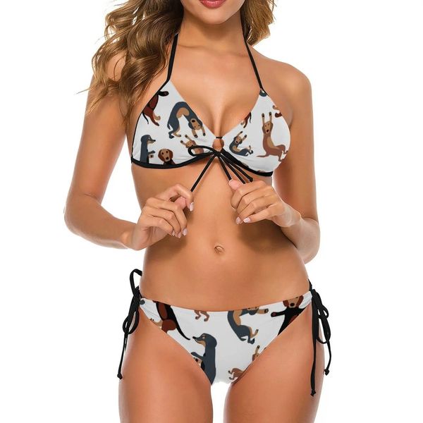 Tute Costume da bagno bikini bassotto Chiusura frontale Miglior costume da bagno dolce Piscina Costume da bagno 2 pezzi petto grande