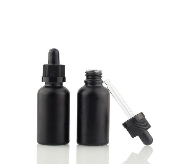 Schwarze Milchglas-Parfümflaschen für ätherische Öle und flüssige Reagenzpipette, Tropfflasche, 5 ml bis 100 ml. 5810025