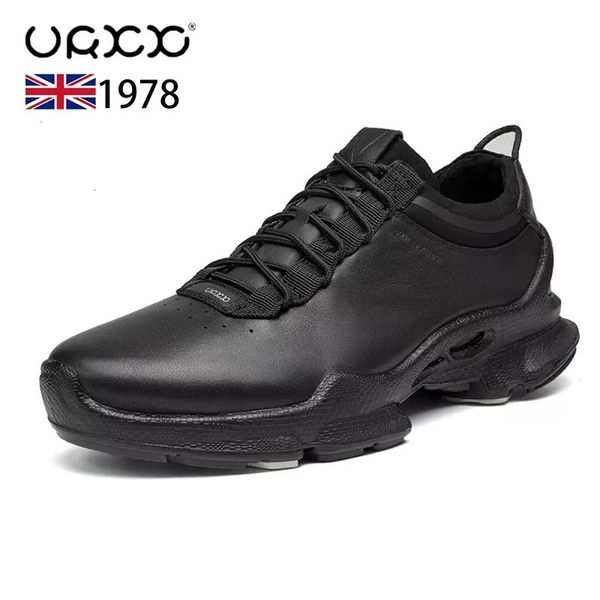 Couro genuíno Soft Soled Mens Shoes Sports Running Business Casual Estilo Clássico 240110