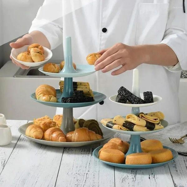 Тарелки Креативная тарелка с фруктами, 3-слойная подставка для торта, гостиная, послеобеденный чай, десерт, свадьба, день рождения