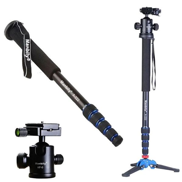 Monopods Manbily A222 165cm Taşınabilir Profesyonel DSLR Monopod Baltası M1 Mini Tripod Stand Baskı DSLR için