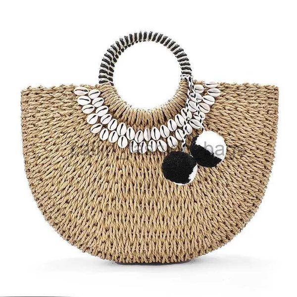 Totes Donna Moda New Creative Shell Moon Str Borsa Sciarpa Palla per capelli Borsa decorativa Borsa da spiaggia in tessuto portatilecatlin_fashion_bags