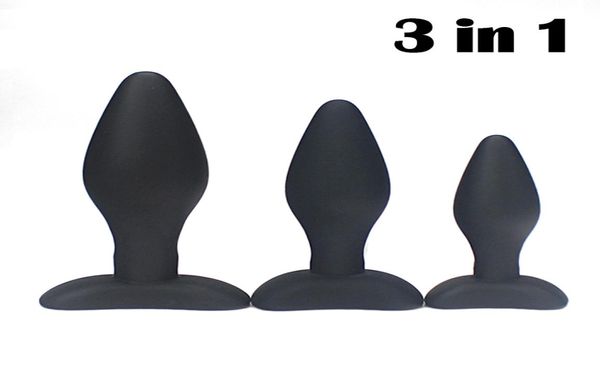 3 in 1 Butt Plug Set Anal Sex Spielzeug Schwarz Glatt Wasserdicht Silikon Anal Plug Unisex Erotische Spielzeug Erwachsene Sex Produkte Günstige 17908078508