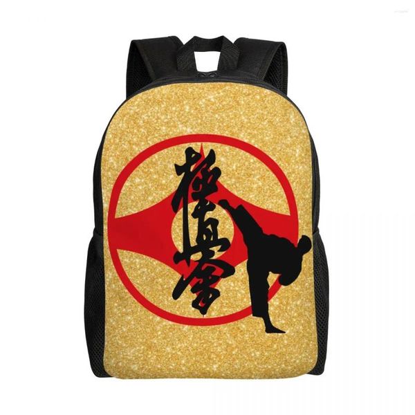 Backpack Custom Kyokushi Karate Backpacks Mulheres homens Livro casual para bolsas de artes marciais da faculdade escolar