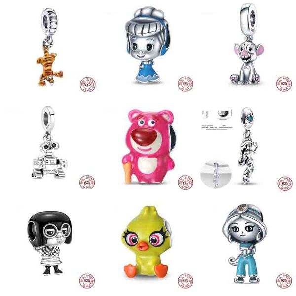 95 pop cereja urso prata esterlina 925 robô série talão charme caber pando plata de ley 925 pulseira diy jóias presente