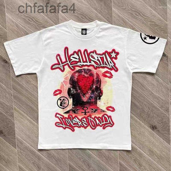 T-shirt da uomo T-shirt Estate Hellstar Only Tee Uomo Donna 1 T-shirt con stampa grafica rossa Hip girocollo Manica corta Top larghi Calore Cbgv 756D