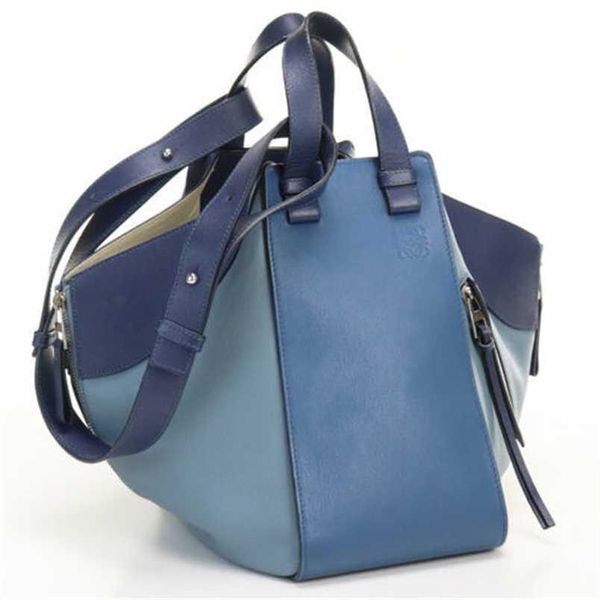 Umhängetasche Hammocks Loeewes echtes Leder handgefertigte Taschen Hammock Hobo Medium Blue LadiesLarge Capcity HaveENRT