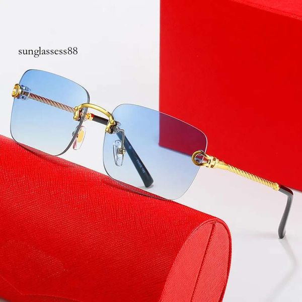 Güneş Gözlüğü Erkekler Tasarımcı Güneş Gözlüğü Gözlük Goggle UV Siyah Kare Gözlük Renk Değerlendirme Konjo -lensler Çerçeve Polarize Güneş Gözlüğü Tiger Carti