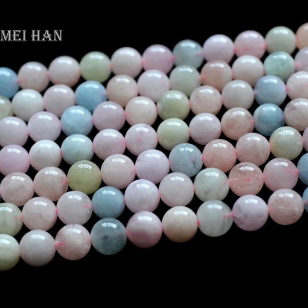 Ringe Meihan (2 Stränge/Set), natürlicher Beryll, 8 mm, Charm-Edelstein, lose Perlen für Schmuckherstellung, Design oder Geschenk im Großhandel
