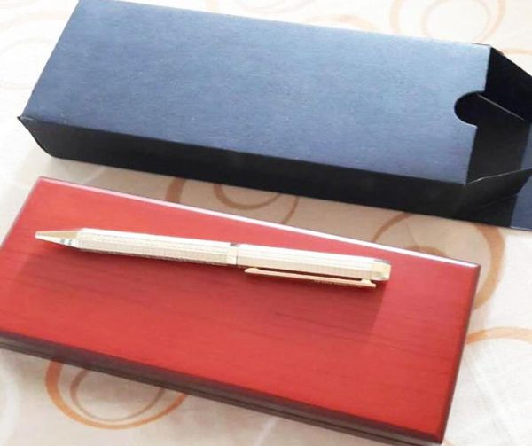 Шариковая ручка, модная металлическая золотистая розово-золотая серебряная или черная клетчатая красная деревянная коробка, классические роскошные ручки4938729