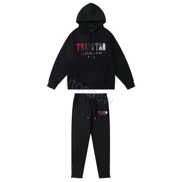 Mens Tracksuits Trapstar Camisola Calças Set Designer Hoodies Streetwear Moletons Qualidade Sports Terno Carta Decoração Grosso Hoodies Homens Calças Fatos