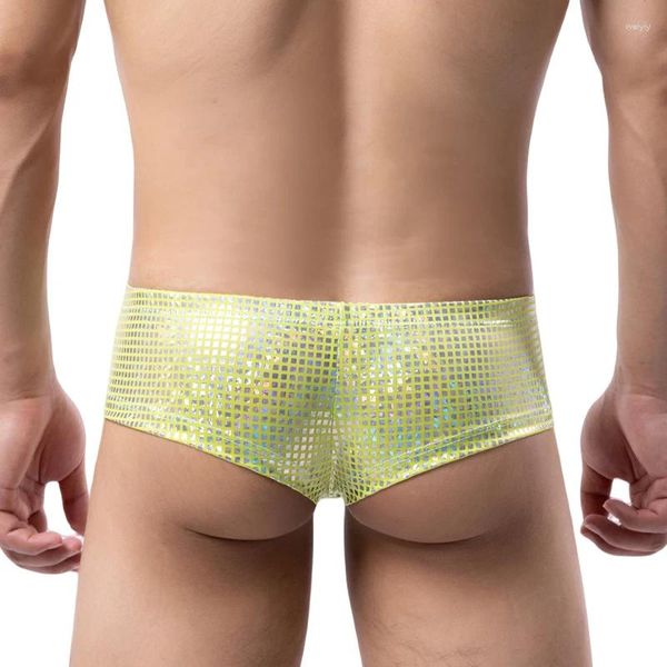 Mutande da uomo Mutandine Intimo da uomo Bikini Solido Boxer Cueca Sexy Paillettes Boxer Mini Tronchi Uomo U Pouch Gay