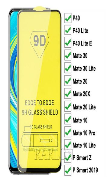 Nuova protezione per schermo in vetro temperato 20D 9D a copertura totale per iPhone 13 Pro max Huawei Mate 30 Lite P40 P20 PR0 P smart Z Plus Y5 Y6 3542208