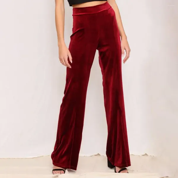 Damen Zweiteilige Hose Hohe Taille Samt Palazzo Frau Elegant 2024 Weiblich Großes Breites Bein Für Damen Lange Hose Flare Bottoms