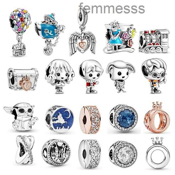 Charms da donna in argento sterling 925 Tea Party TV Movie Beads Air Balloon Charm Fit Pandora Bracciale Donna Gioielli Gift249z CQRN